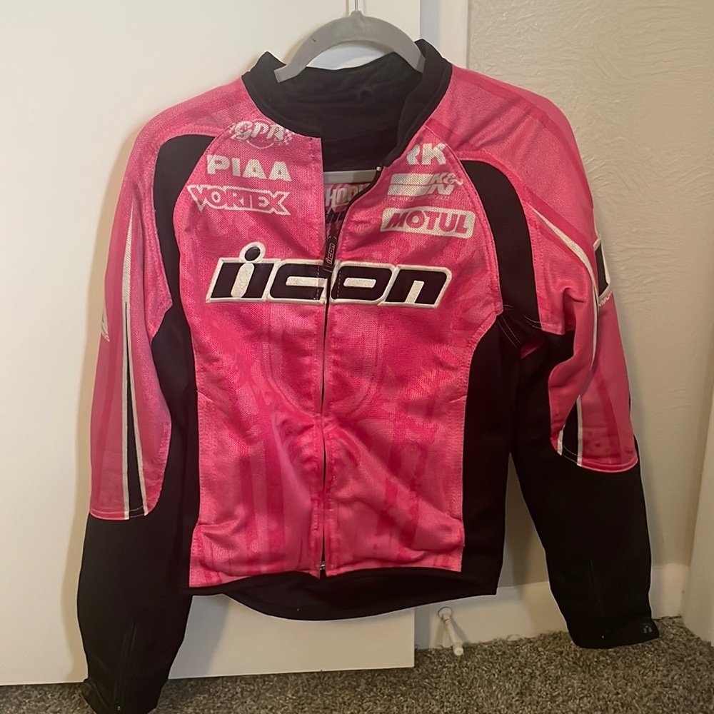 ICON Pink Womens motorcycle jacket